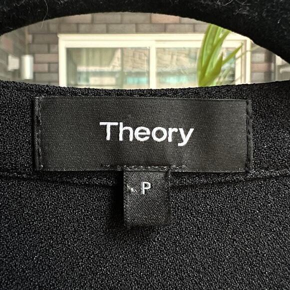 Theory Black Rosina Crepe Belted Cargo Shirt Dress Size S/P - Picture 6 of 8